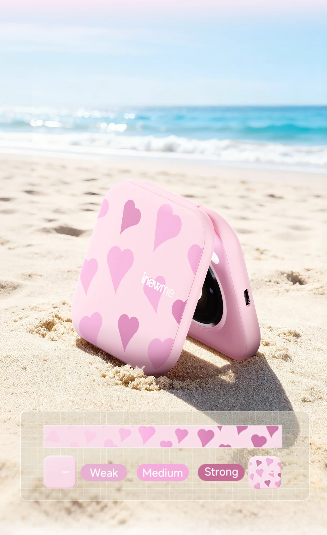 UV colour-changing pattern shell — the stronger the sun, the deeper the colour