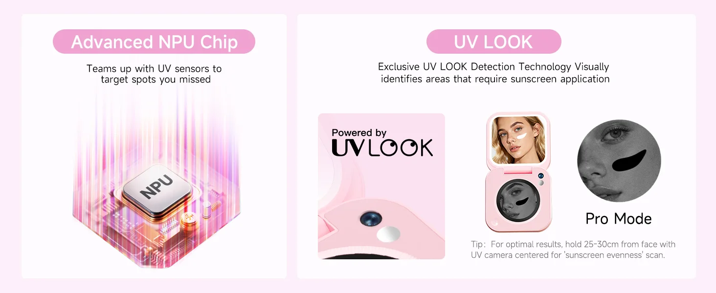 Advanced NPU chip paired with UV sensors and UV LOOK detection technology