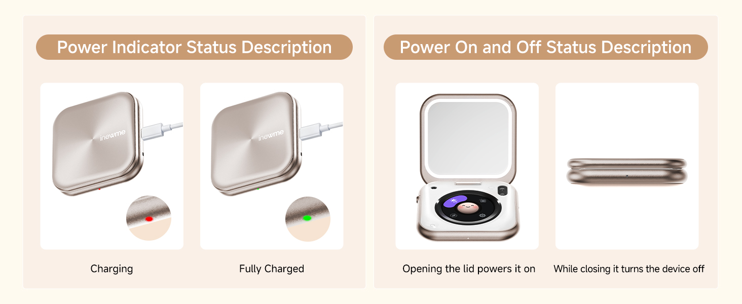 Power indicator and power on/off status