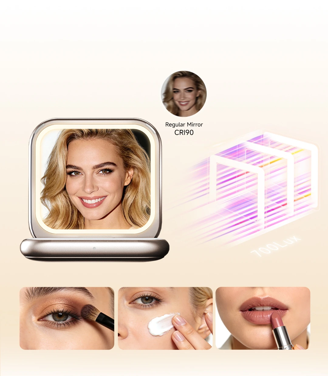 Choose your perfect light anytime — CRI over 97 for a naturally polished look