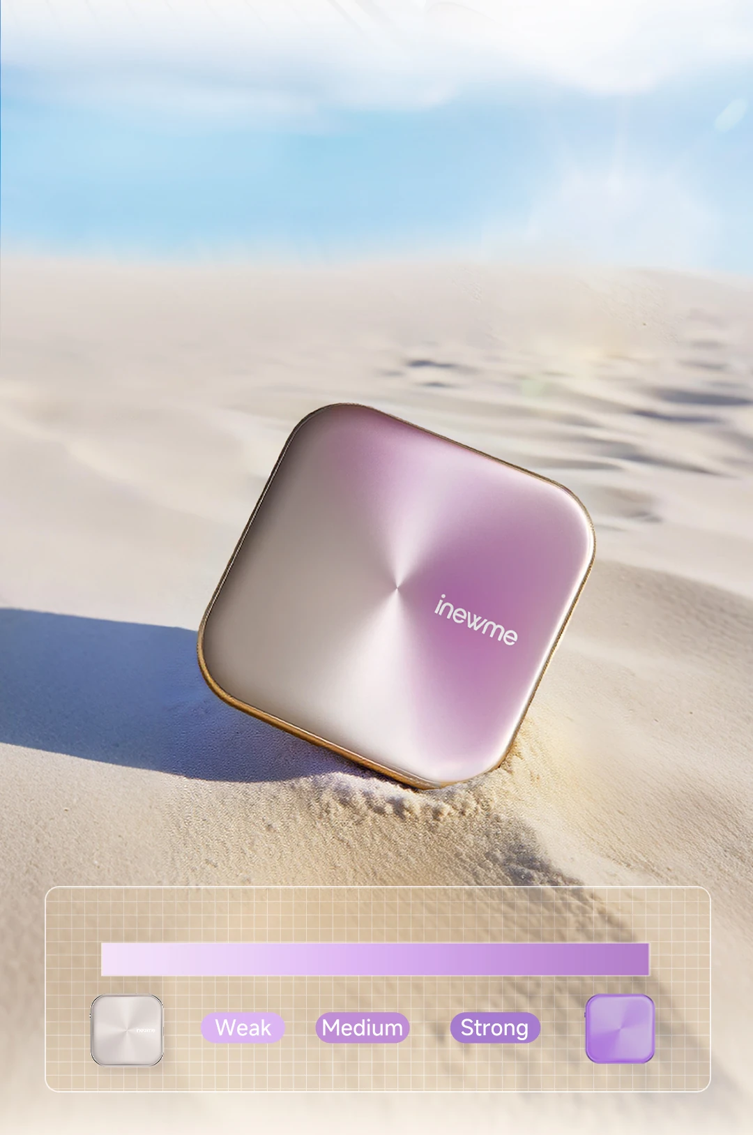UV colour-changing shell — the stronger the sun, the deeper the colour