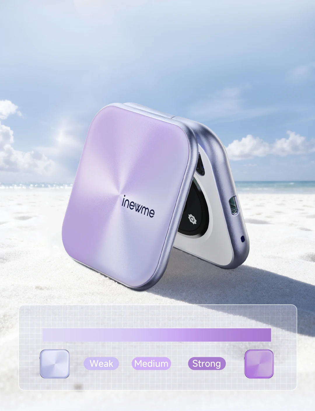UV colour-changing shell — the stronger the sun, the deeper the colour