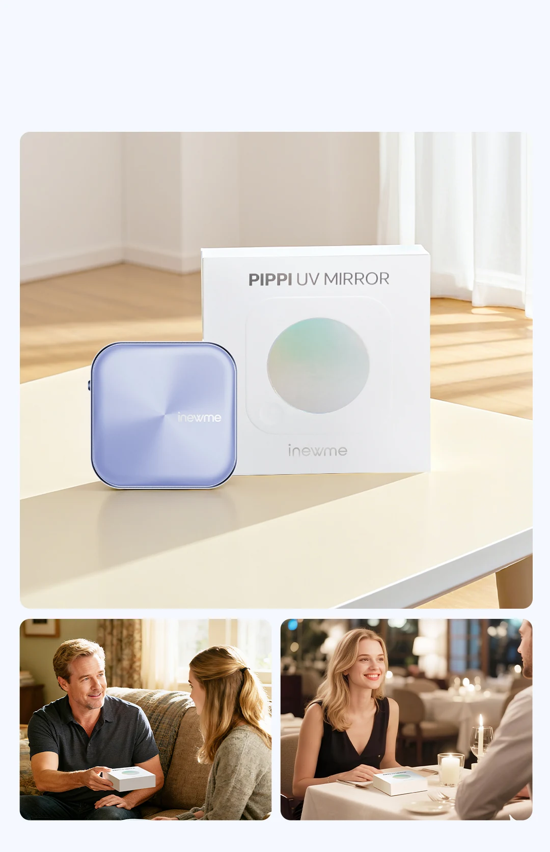 PIPPI UV Mirror gift packaging — a gift of love